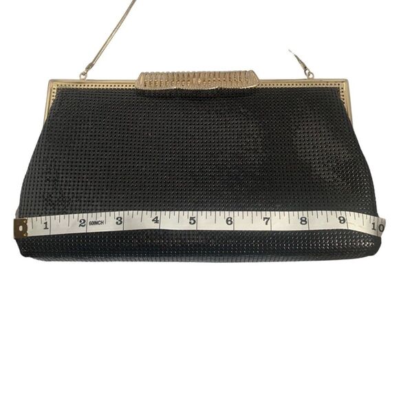 Vintage Fay Swafford Black Mesh Purse Gold Tone Formal Evening Party Handbag - Picture 11 of 14
